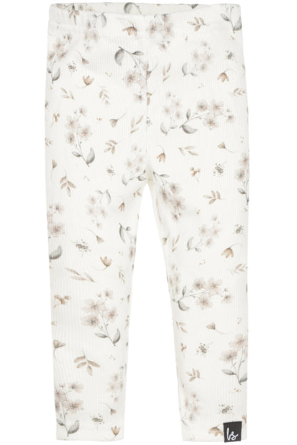 Legging rib floral sarah beige ivory