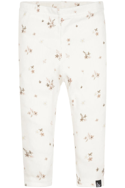 Legging rib flower karla offwhite/brown