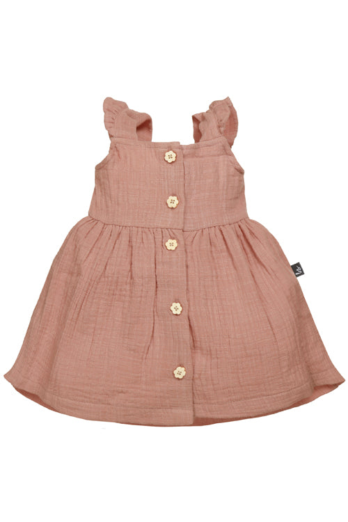 Linnen dress clay pink 122/128