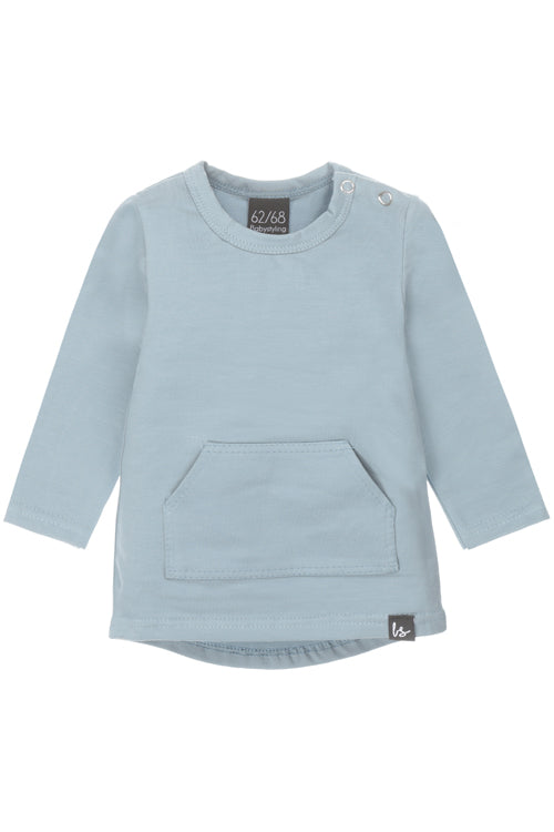 Langarmshirt mit Tasche, staubblau