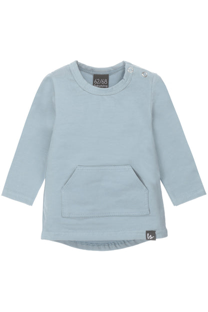 Langarmshirt mit Tasche, staubblau