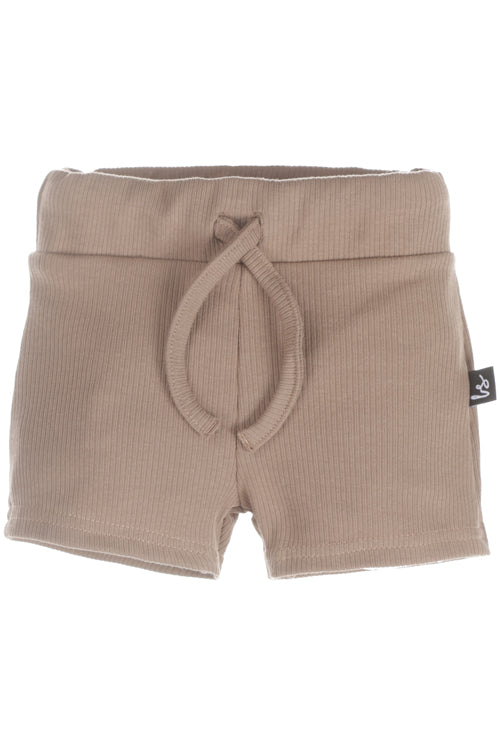 Rib jersey short brown
