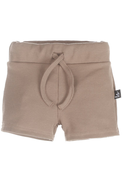 Rib jersey short brown
