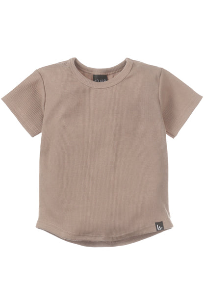 braunes Rippstrick-T-Shirt