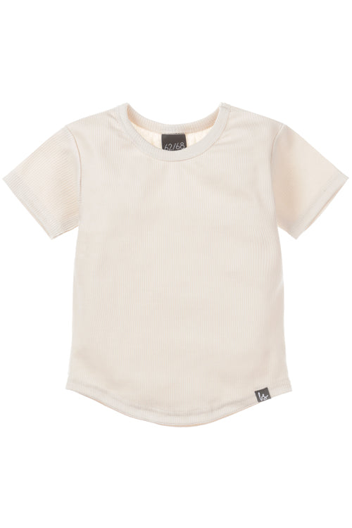 Rib jersey t-shirt sand