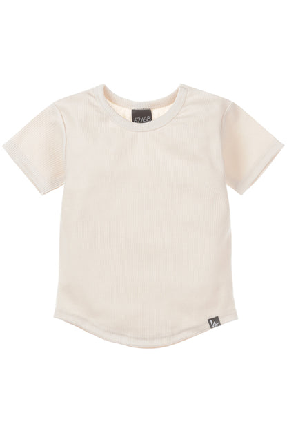 Rib jersey t-shirt sand