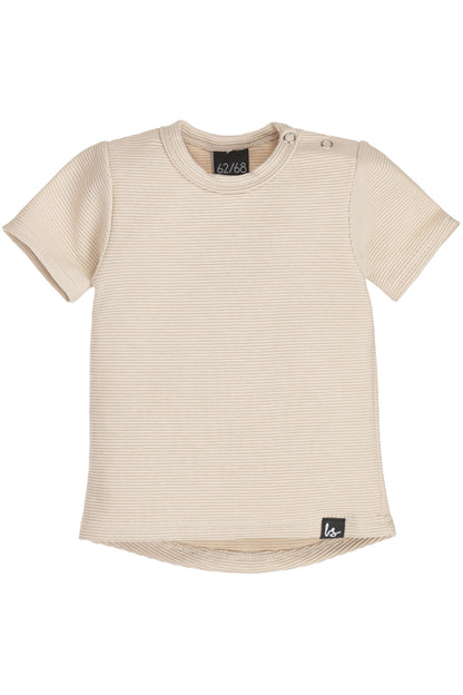 Rib t-shirt (rounded back) (sand)