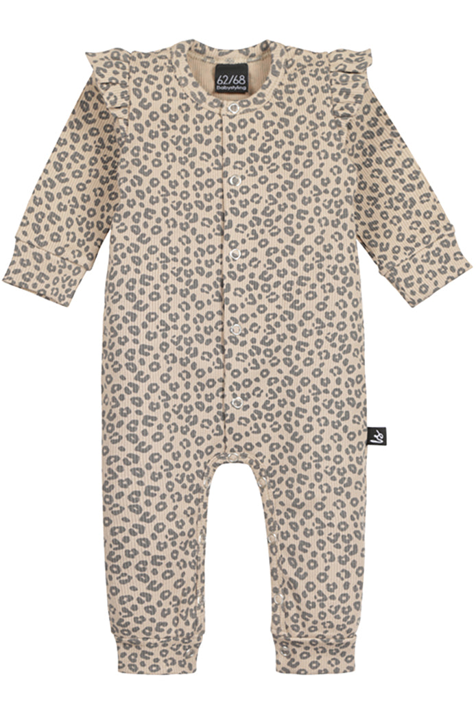 Ruffle boxpakje leopard donkerbeige