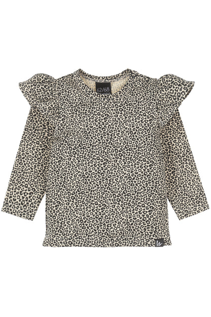 Ruffle longsleeve luipaard (beige)