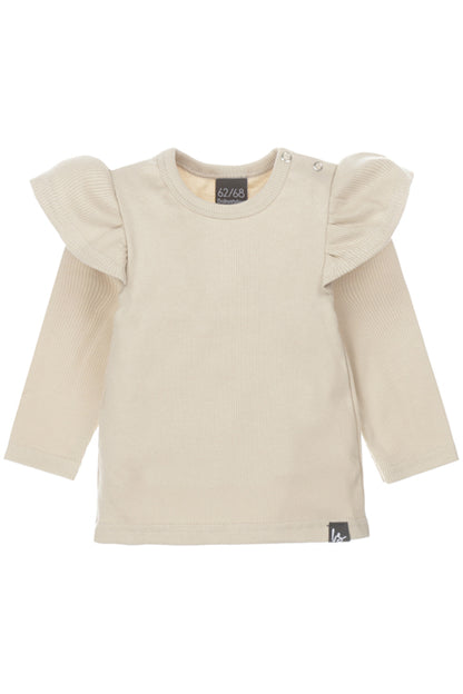 Ruffle longsleeve rib sand