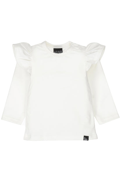 Ruffle longsleeve wit