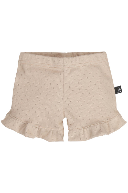 Ruffle short pointelle beige