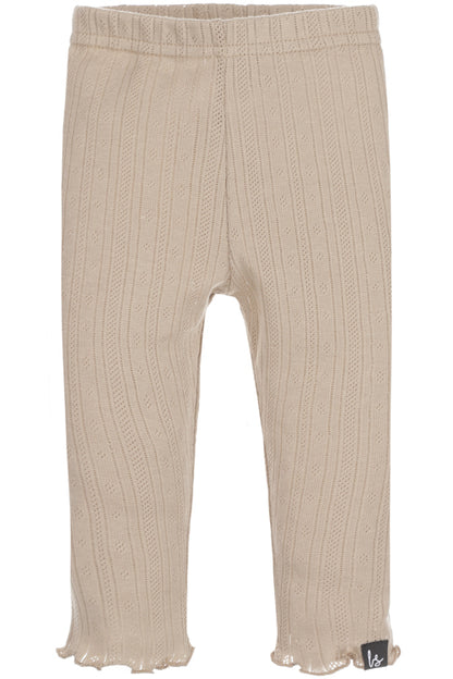 Ruffles pants pointelle (strepen) warm beige
