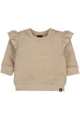 Ruffle sweater waved beige