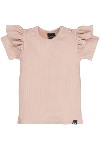 Ruffle t-shirt rib (roze)