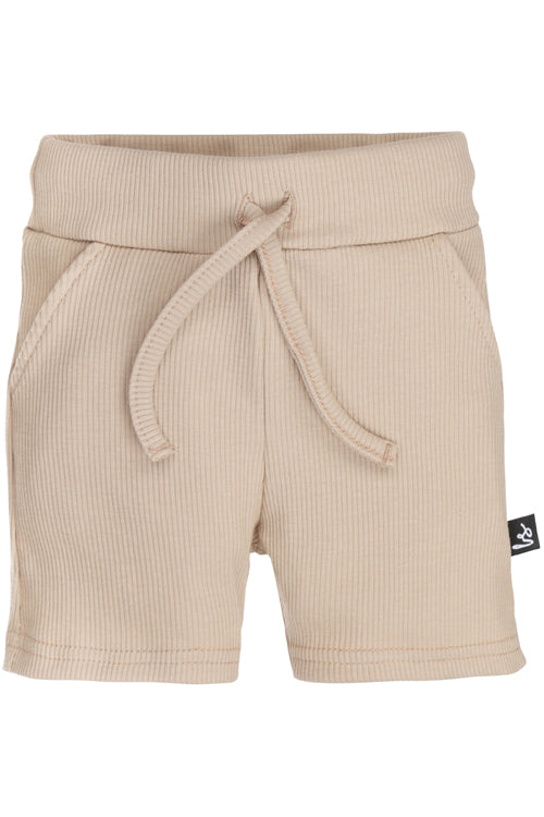 Short with pockets rib jersey beige