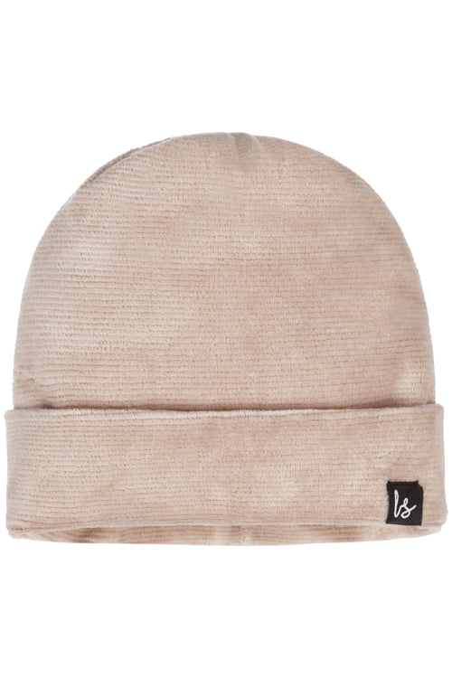Soft rib beanie beige