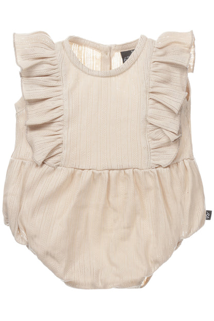 Summer ruffle playsuit pointelle (sand)