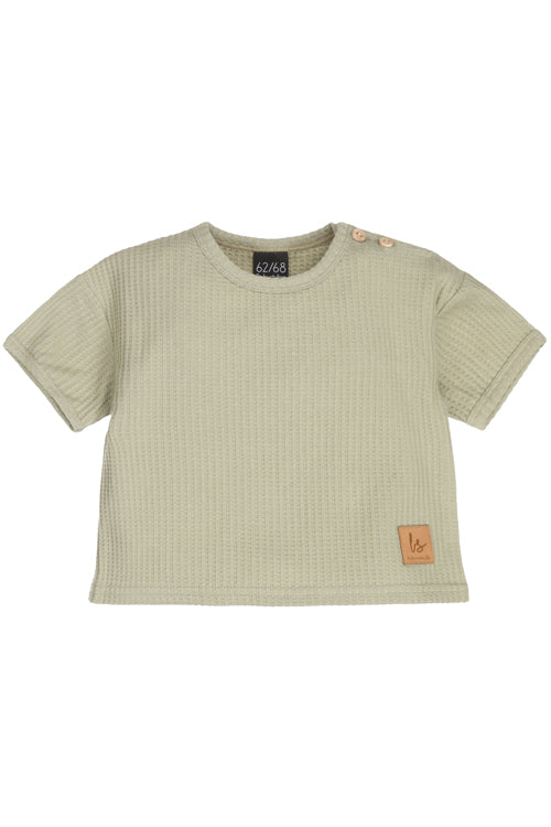 Dunkelgrünes Waffel-T-Shirt aus weichem Material
