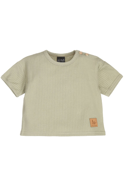 Dunkelgrünes Waffel-T-Shirt aus weichem Material