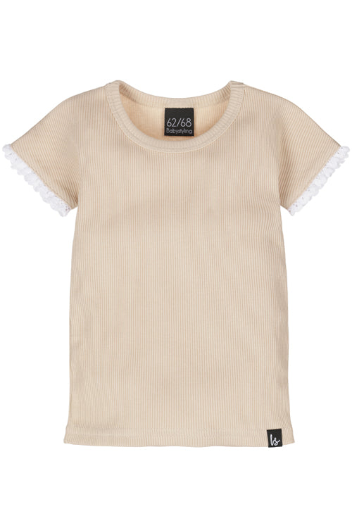 T-shirt lace rib soft sand