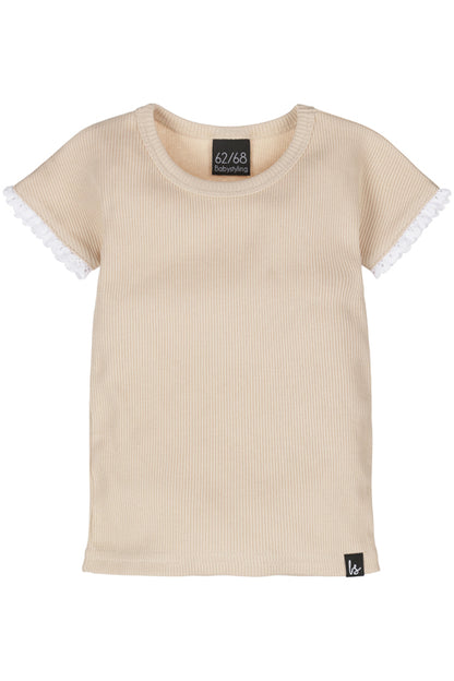 T-shirt lace rib soft sand