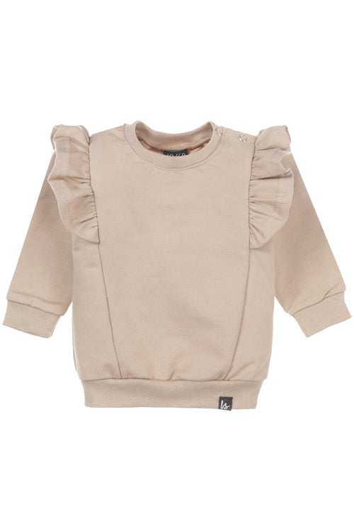 Pullover mit vertikalen Rüschen (helles Eichenholz)