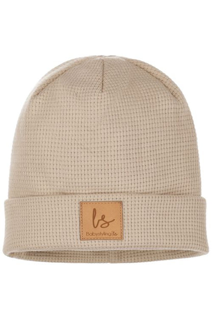 Wafel beanie beige newborn