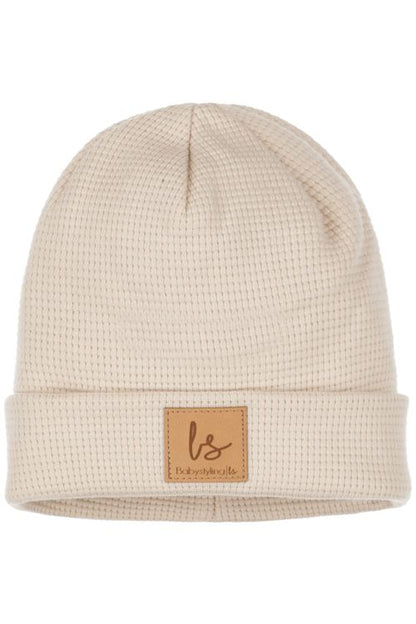Wafel beanie sand newborn