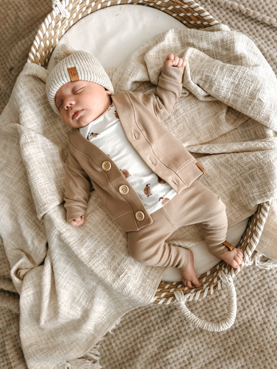 Gerippte Knopfleiste (beige)