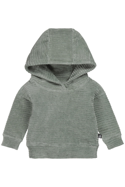 Corduroy capuchon sweater (petrol) 134/140
