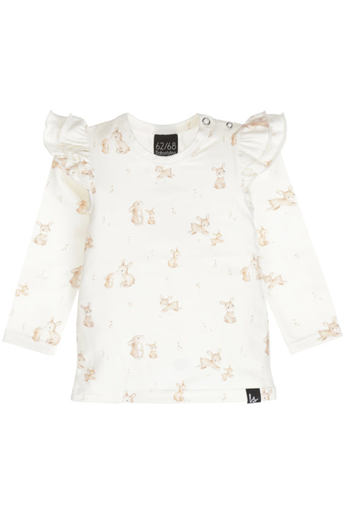 Double ruffle longsleeve rabbits offwhite