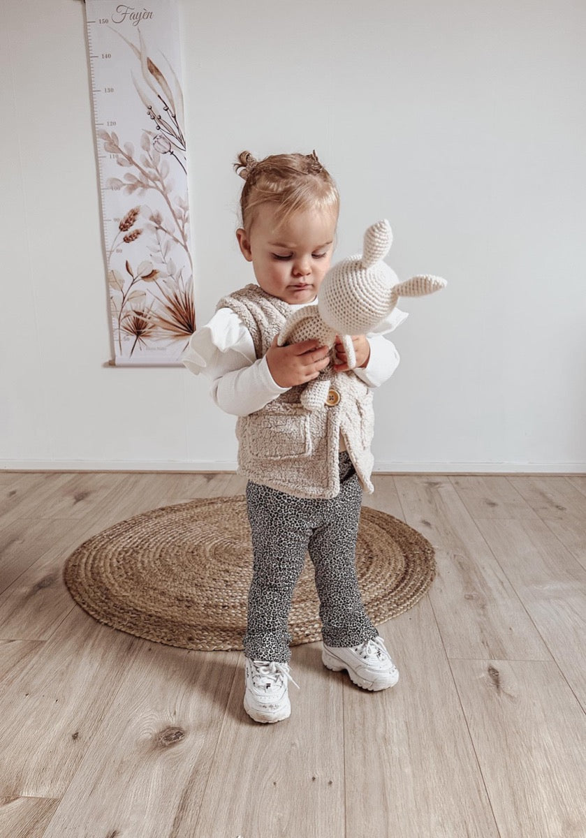 Ruffle romper rib ecru