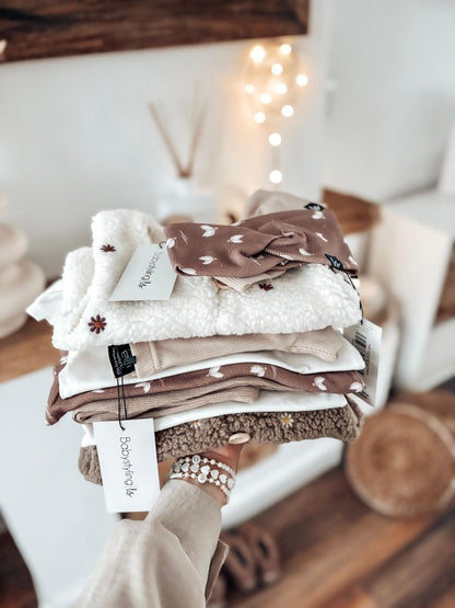 Bodywarmer flowers beige