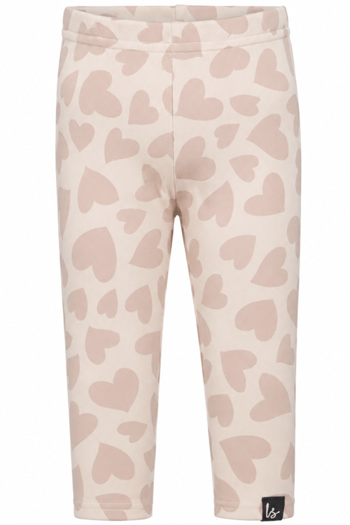 Legging hartjes licht beige