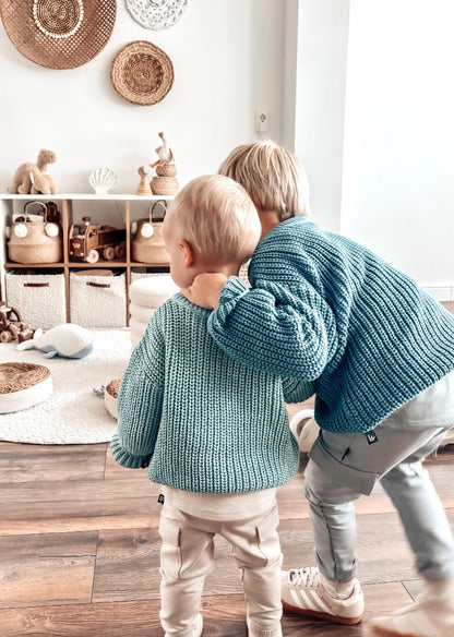 Knitted sweater (dusty petrol)