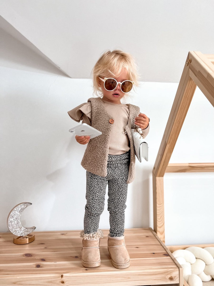 Bouclé-Weste (beige)