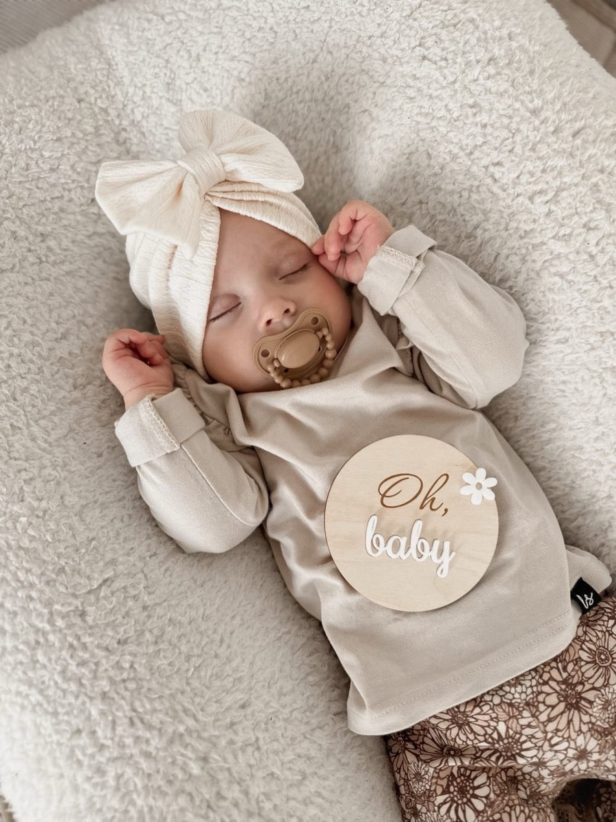 Ruffle longsleeve sand