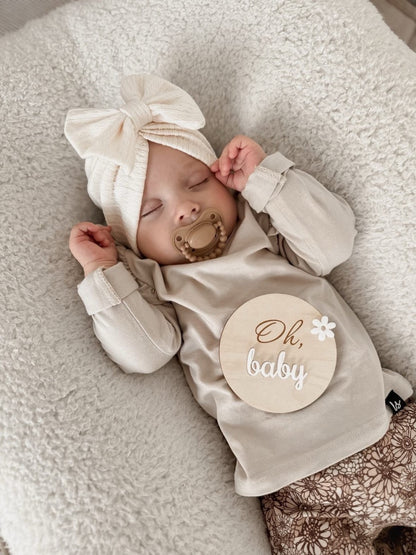 Ruffle longsleeve sand