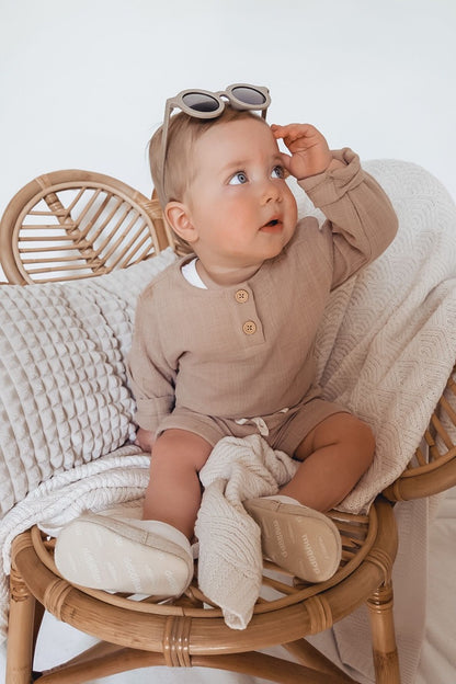 Linnen longsleeve almond