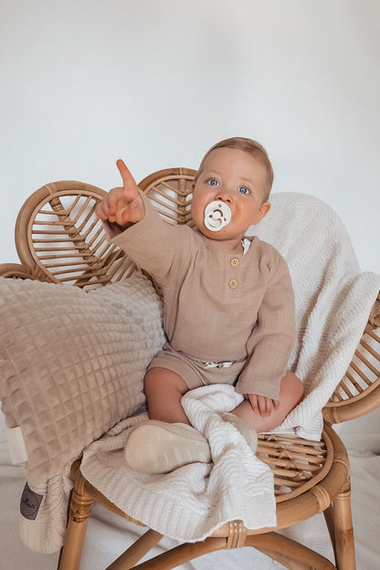 Linnen longsleeve almond
