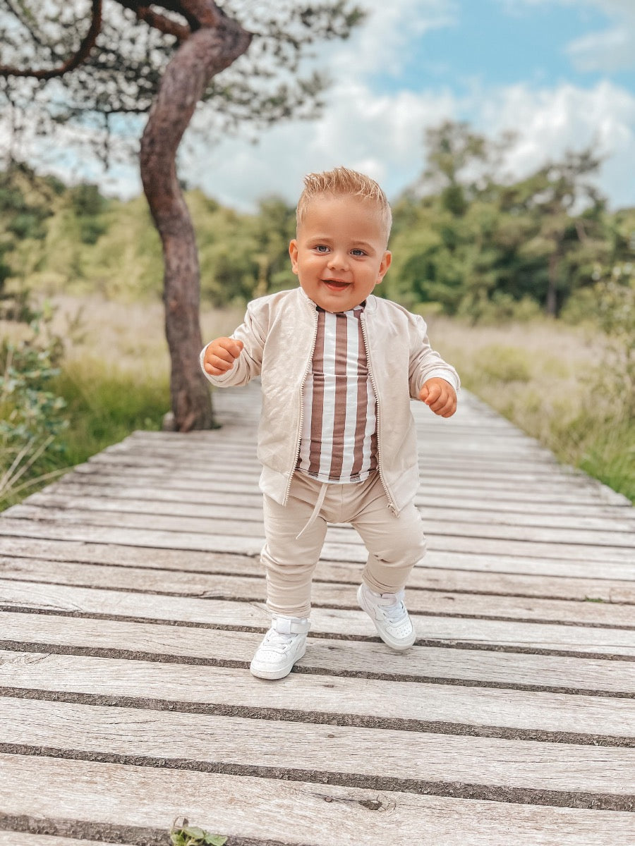 Longsleeve vertical stripes roest