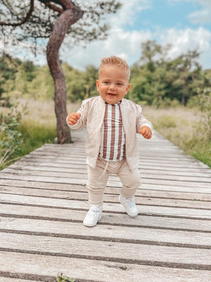 Longsleeve vertical stripes roest