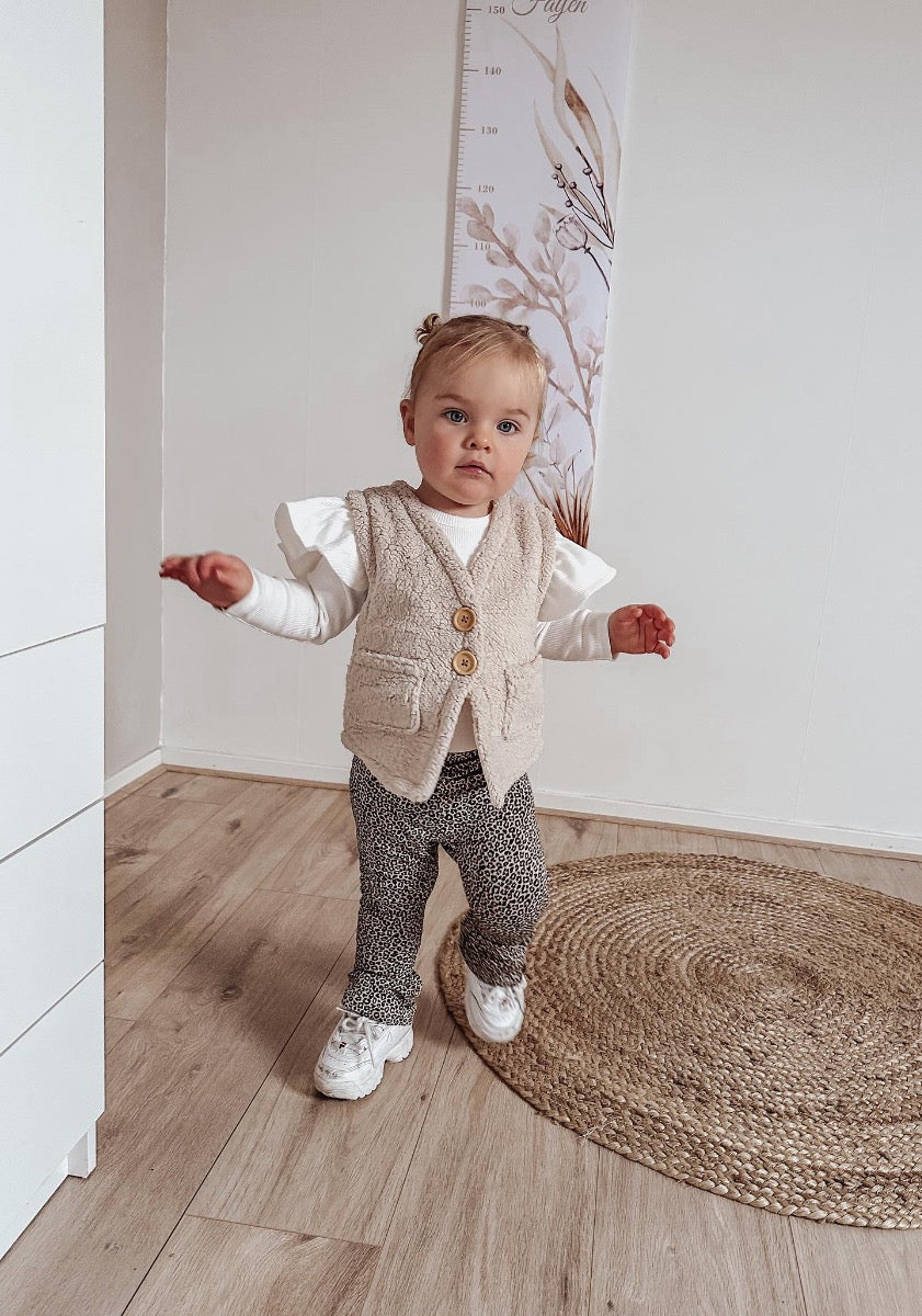 Flared pants luipaard sand