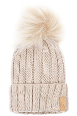 Pompom mutsje (sand)