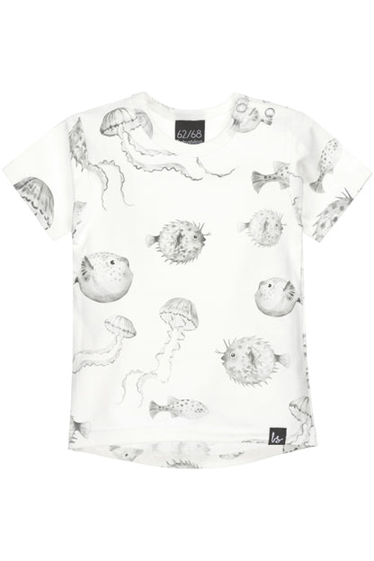 Kugelfisch-T-Shirt (cremeweiß) (abgerundeter Rücken) 50/56