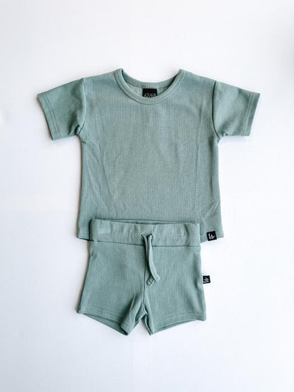 Rib jersey t-shirt green