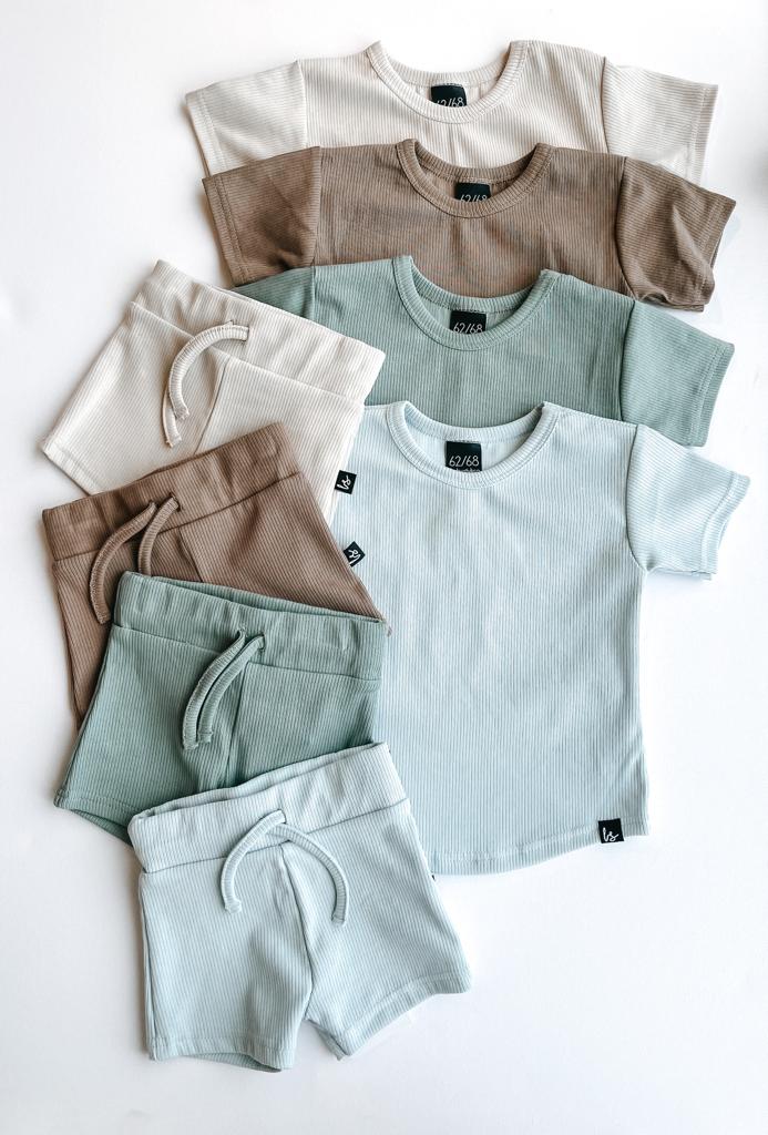 Rib jersey short brown
