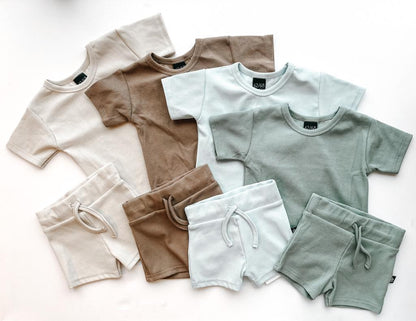 Rib jersey t-shirt sand