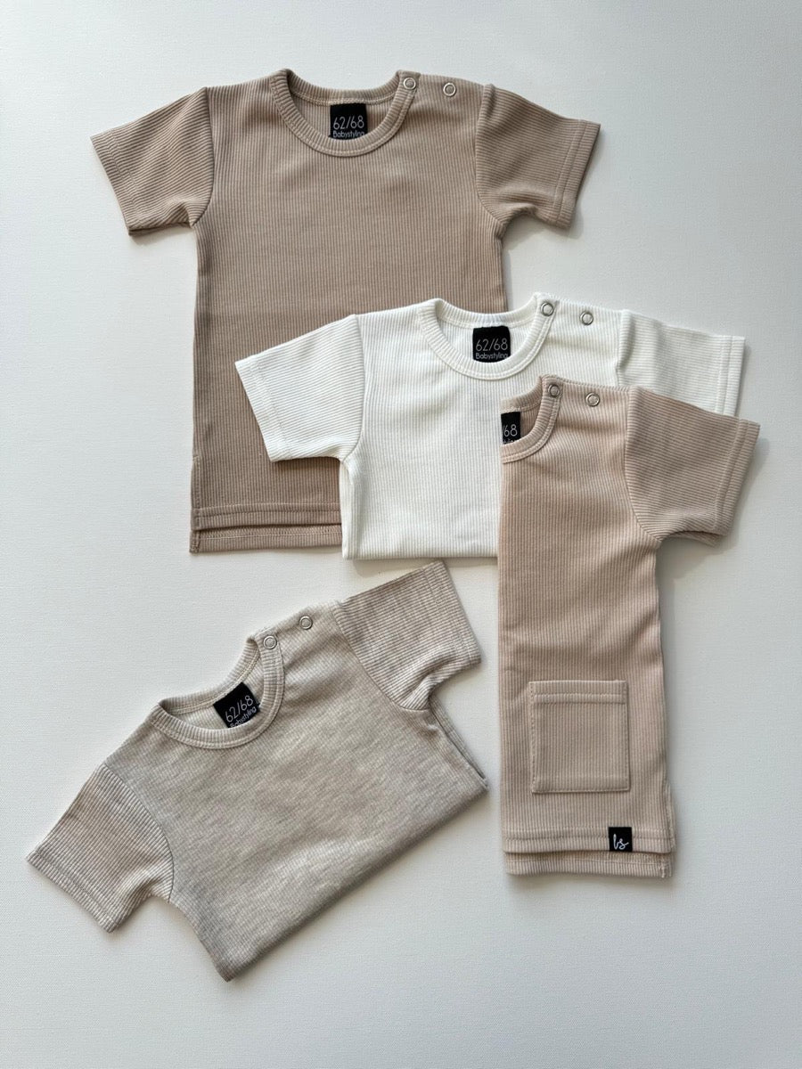 Long back t-shirt rib (sand)